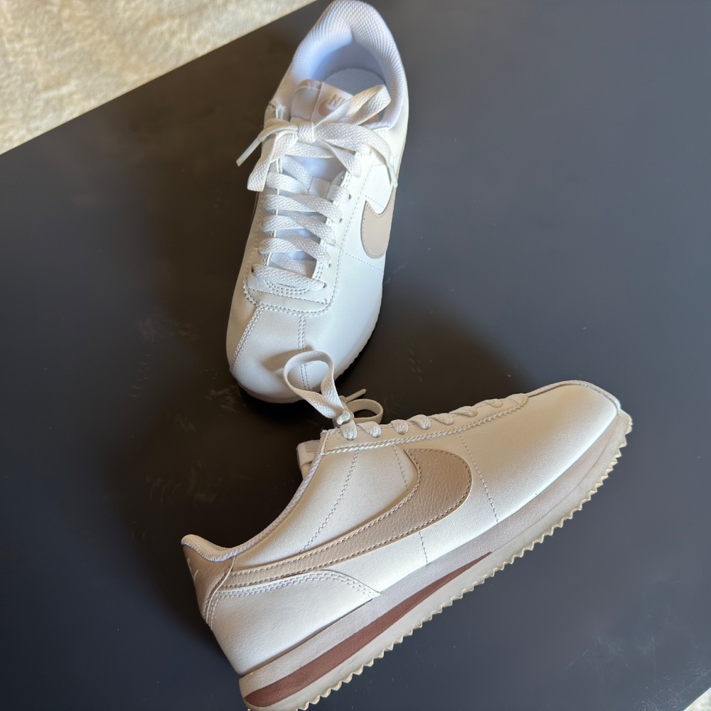 Nike Cortez tan and white